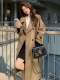 QIAOMI King 2.0 high-end temperament lapel coat casual khaki spring mid-length windbreaker jacket for women