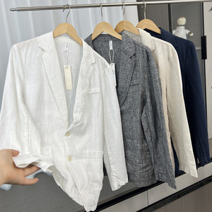 
Retro old money style! Linen + moisture-absorbent and breathable! Autumn men’s foreign trade relaxed fashion suit jacket
