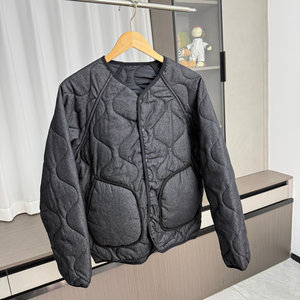 
Japanese retro! Reversible! Foreign trade men's autumn and winter couple style collarless rhombus thick warm cotton jacket