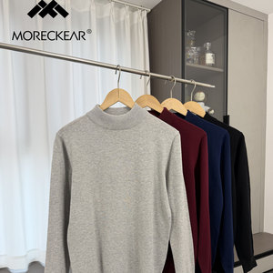 
High-end half turtleneck! 100% cotton! Autumn and winter men's foreign trade soft solid color pullover sweater
