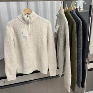 
Comfortable and relaxed! Soft and fluffy! Foreign trade men's autumn and winter couple's casual half-zip long-sleeved sweater