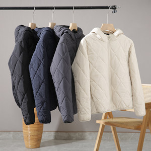 Men and women couples! Mulberry silk is warm! Foreign trade men's autumn and winter diamond -hooded cotton clothes cotton jacket tide
