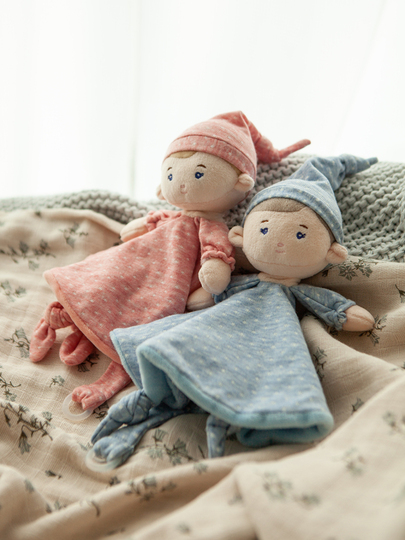 Muñeca Elfo Nórdica de Algodón Tejido Toalla de Consuelo y Sonajero