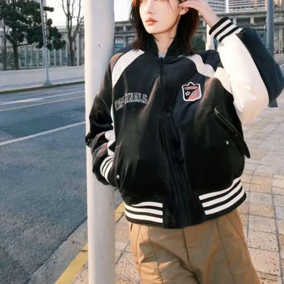 Adidas Baseball Female Women's Winter Plus Cotton Jacket Warm Sanye Cotton Cotton Clothing Loose Cotton Cotton Gold GN4735