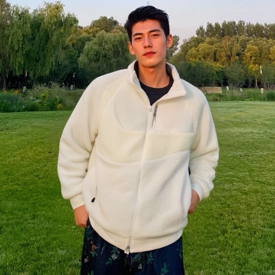 Double-sided lamb velvet jacket Nike Nike couples tops genuine sports jacket windproof and warm cotton clothing