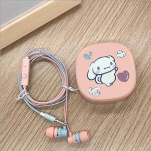 
Wired headphones in-ear high sound quality suitable for round hole mobile phone 3.5mm for girls cute earplugs with microphone call