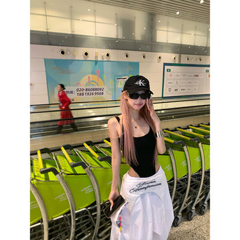 NECOYEP Spring and Summer European and American hot girls one-piece suspender vest sexy outside and inside sleeveless base top
