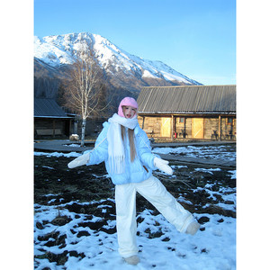 
NECOYEP 2025 winter lamb fur spliced ​​down pants for men and women loose casual cold-proof wide-leg warm trousers