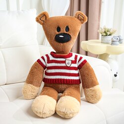 Bean Bear Striped Plush Toy Doll Companion Cartoon Gift Animal Gift Cute Trendy