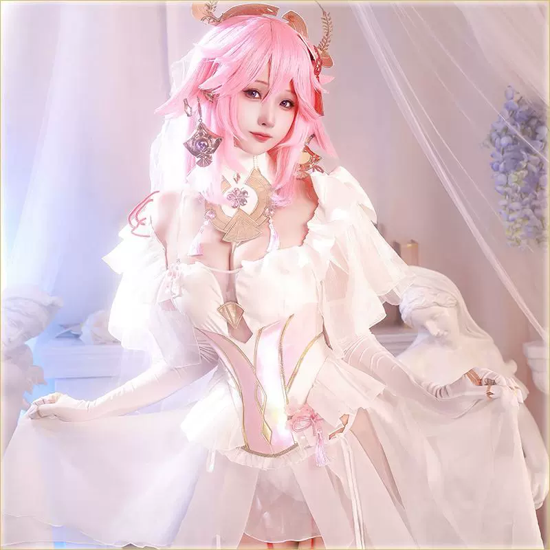 原神八重神子同人花嫁cosplay服装女婚纱礼服