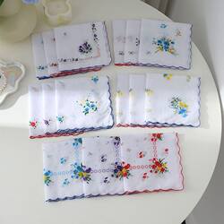 Nostalgic Handkerchief, Retro Style Printed Handkerchief, Cotton Handkerchief for Women, Summer Sweat-Wiping Square Towel, Pure Cotton Thin Handkerchief, Old Style