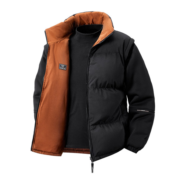 
Fake two-piece reversible cotton coat 2026 winter new men's couple wear versatile warm men's jacket