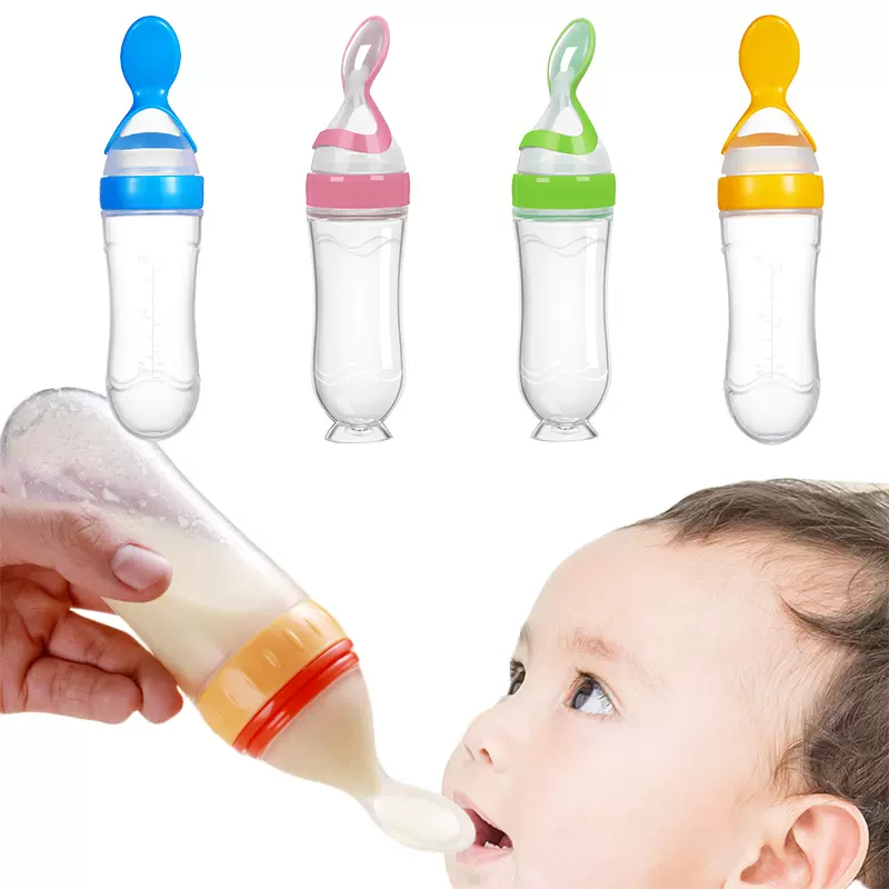 Baby Spoon Bottle Feeder Dropper Silicone Spoons for Feeding