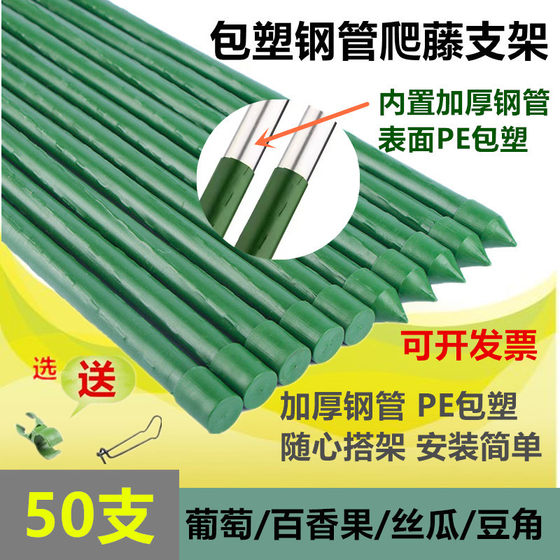 
Climbing plant stand, flower stand, gardening stand, plastic-coated steel pipe support pole, bean tomato grape stand, courtyard melon stand
