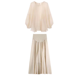 
Maternity dress set, fashionable and fashionable, age-reducing top and skirt two-piece set 2026 new spring, autumn and summer