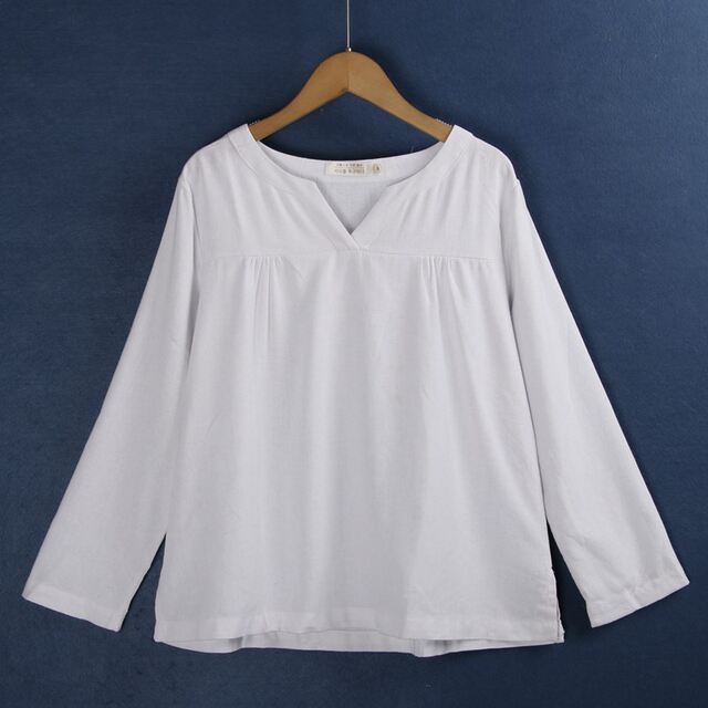 5125 linen shirt, new spring solid color loose lady fashionable and versatile slim and breathable long-sleeved shirt for women

