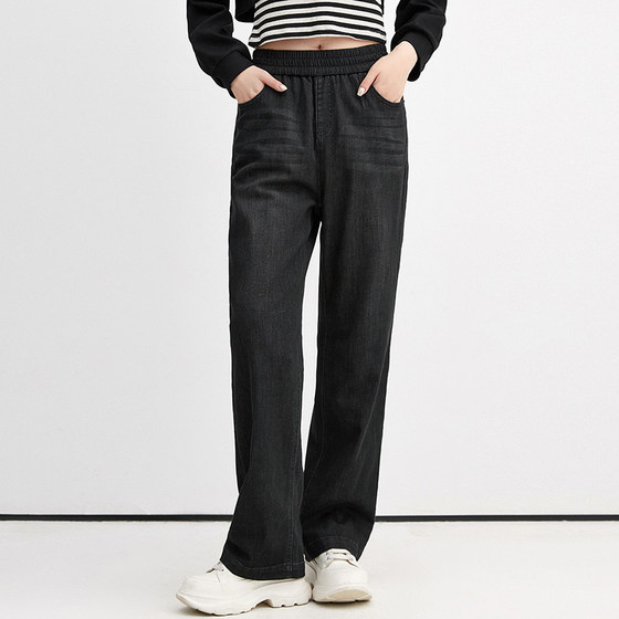 
Outlet counter brand genuine AE winter clothing new fashion commuter trousers warm denim down pants for women