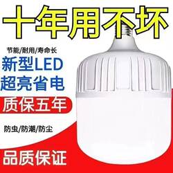 Led Light Bulb Household E27 Screw Energy-Saving Lamp White Light Super Bright Indoor Eye Protection Non-Stroboscopic High-Power Lighting Bulb