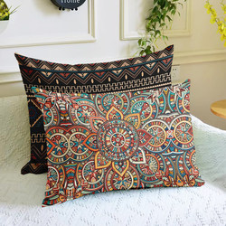 Ethnic Style Retro Pillowcase Bohemian Rectangular Cushion Bed and Breakfast Bedroom Lumbar Pillow Living Room Sofa Pillow
