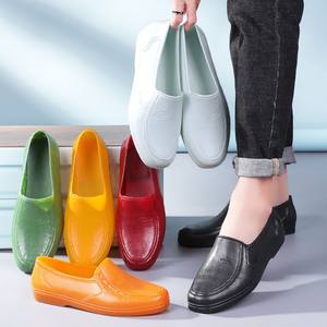 
Low-top working mason beef tendon rubber shoes rain shoes construction site wear-resistant waterproof and anti-slip chef labor protection kitchen work shoes