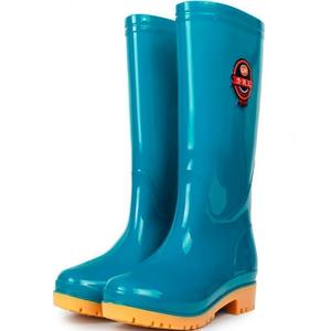 Thickened high-tube rain boots rain boots waterproof shoes plus velvet rubber shoes overshoes water boots women's mid-tube warm and non-slip Korean version winter
