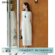 CIRCLOFY design sense one-length collar simple and fashionable texture pleated casual sleeveless flower bud dress