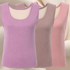 Keep warm vest female plus velvet thick autumn and winter warm underwear middle -aged and elderly women's sleeveless tops with sleeveless shirt female shirt female