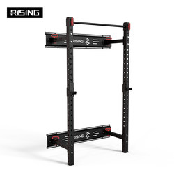 Foldable Wall-Mounted Squat Rack, Commercial Adjustable Barbell Rack, Professional Frame-Type Multi-Functional Comprehensive Training Bench Press Rack