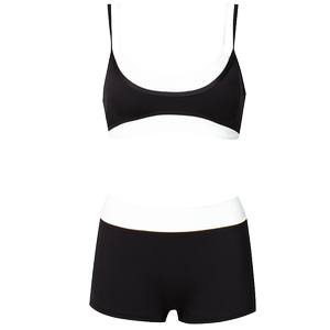 Swimsuit female split body 2024 new bikini swimming pool conservative backbone straps small chest niche flat -angle surfing hot girl
