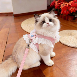 
Cat leash, special cat leash when going out, anti-breakaway, adjustable JK princess skirt, chest and back, dog walking pet supplies