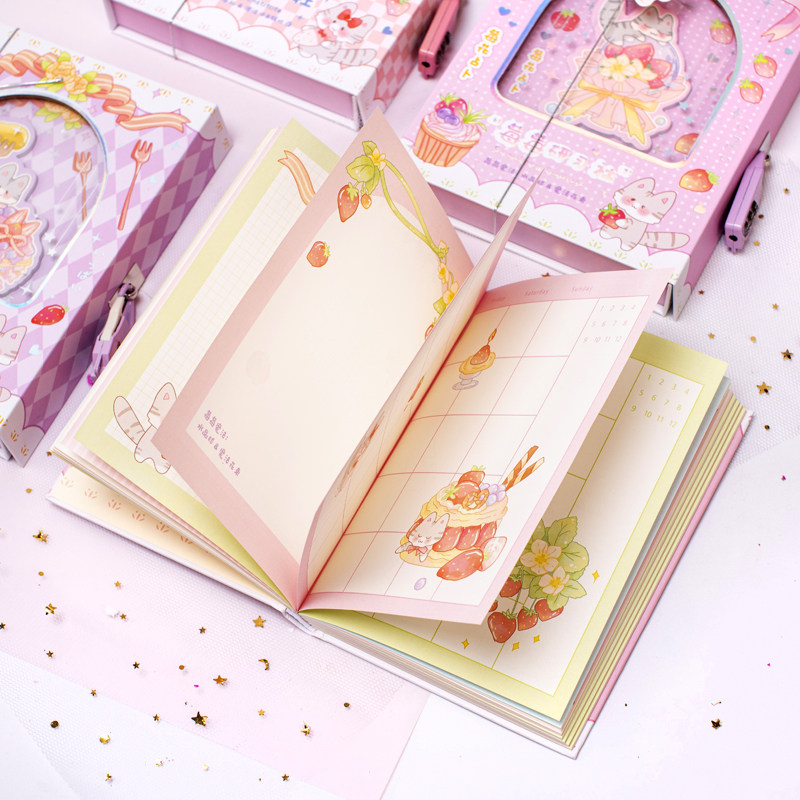 Paper Sense Дневник с паролем Paper Sense A5 - Милый блокнот с замком в виде сердца