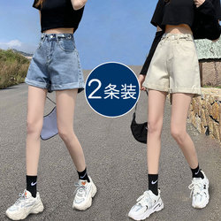 High-Waisted Denim Shorts for Women, Summer Thin 2025 New Style, Loose Fit, Plus Size, Petite, A-Line Wide-Leg Hot Pants with a Sense of Design