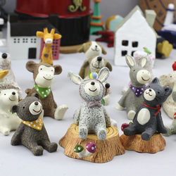 Creative Zakka Groceries, Cute Cartoon Ornaments Looking up at the Stars, 15 Resin Small Animals, Hot-Selling Gifts