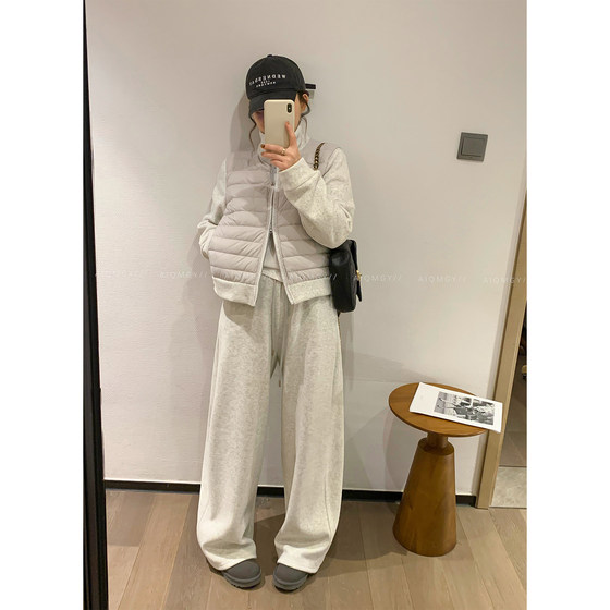 
Love Devil Fish Casual Two-piece Suit Women's 2025 Winter New Style Spliced Down Jacket Loose Casual Sweatpants