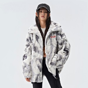 
Shark Mouth 2025 New Plush Cotton Jacket Men and Women Same Style Hooded Warm High Collar Spliced Cotton Coat Couple Trendy