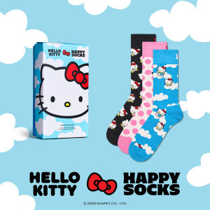 【2026新款Hello kitty联名礼盒】Happy Socks创意送礼袜子中筒袜