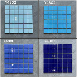 Factory Direct Sales Swimming Pool Ceramic Mosaic Toilet Tiles Puzzle Blue Bath Pool Fish Pond Outdoor Tiles
