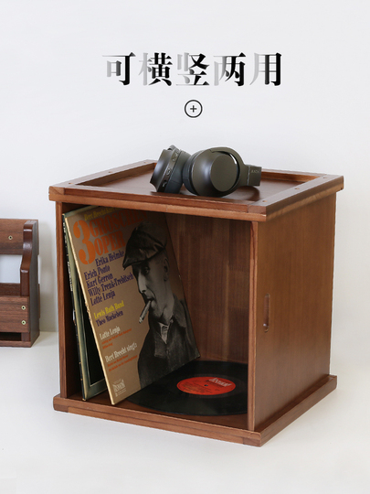 Juyang 80枚収納可能 木製ビニールレコード収納ラック