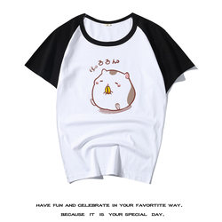 Retro clothing Japanese trendy brand tops cartoon clothes foodie eating melon seeds cool hamster pet short-sleeved T-shirt summer cotton t-shirt