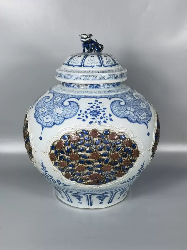 晩清民窯青花博古花紋双耳瓶模古磁器古玩骨董置物 元青花双耳鱼草纹观音瓶古董古玩老货旧货收藏精品仿古瓷小摆件