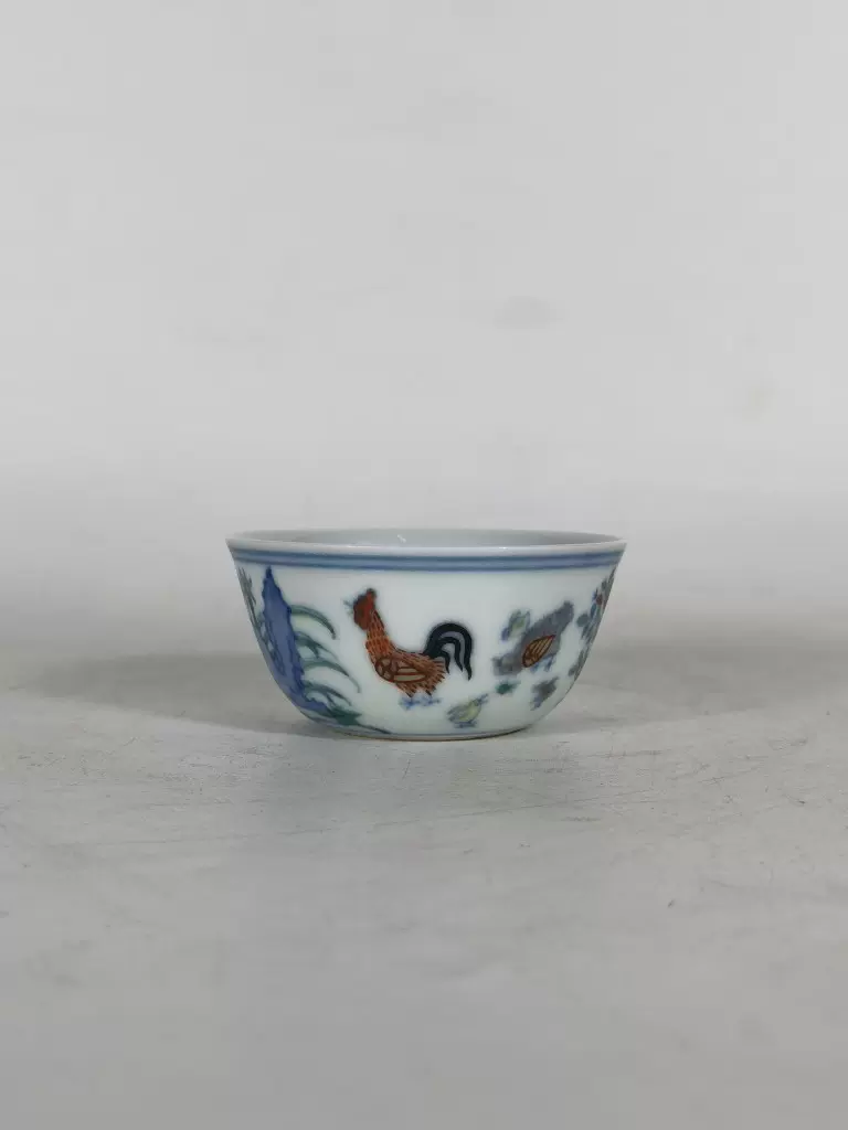 明代成化斗彩鸡缸杯古玩古董老货官窑瓷器精品放漏收藏茶具-Taobao