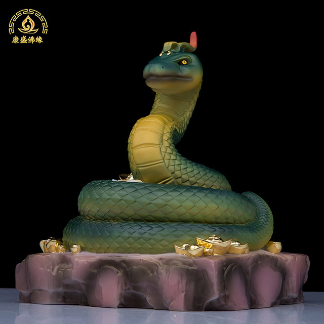 White marble solid python statue body ingot zodiac snake real body mang ...