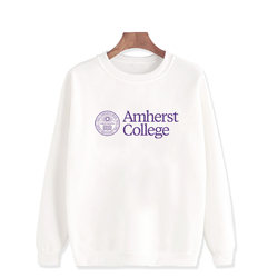 Amherst College American Amherst College Crew Neck Sweatshirt Winter Fleece Thickened Student Uniform
