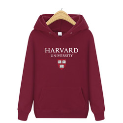 Harvard University Sweatshirt Harvard Hooded School Uniform Winter Fleece-Lined Thickened Youth Student Class Uniform