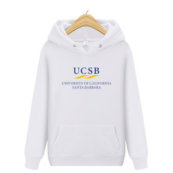 Ucsb University of California St. Barbara Campus Sweatshirt Hooded Pullover Autumn and Winter Velvet Couple Wear Student Class Uniform