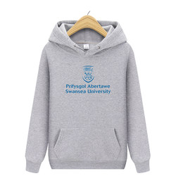 Swansea University Sweatshirt, British College-Style Jacket, Winter Fleece-Lined and Thickened, International Student Uniform