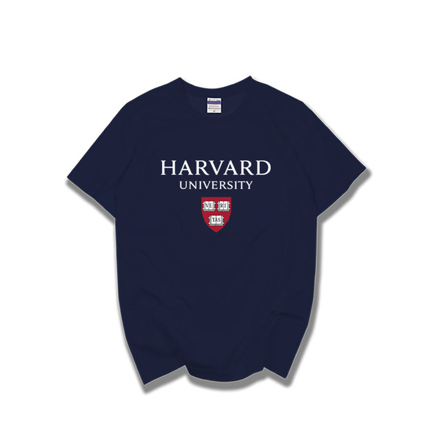 Harvard University Harvard University Short -sleeved T -shirt School uniforms in summer round collar cotton couple cultural shirts