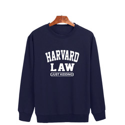 Harvard University Uniform Sweatshirt Round Neck Pullover Harvard Legal Series Autum Velvet European and American Style Student Class Uniform