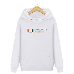 Umiami University of Miami Sweatshirt Pullover Hooded Fleece Thickened Autumn and Winter Letter Print Jacket Trendy