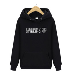 University of Stirling Sweatshirt Winter Fleece-Lined Thickened Pullover Hooded Jacket